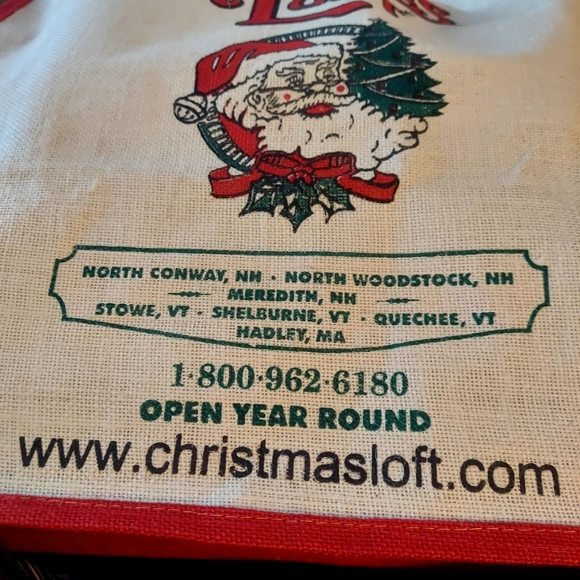 Extra Large Burlap Christmas Tote Bag - Picture 6 of 10